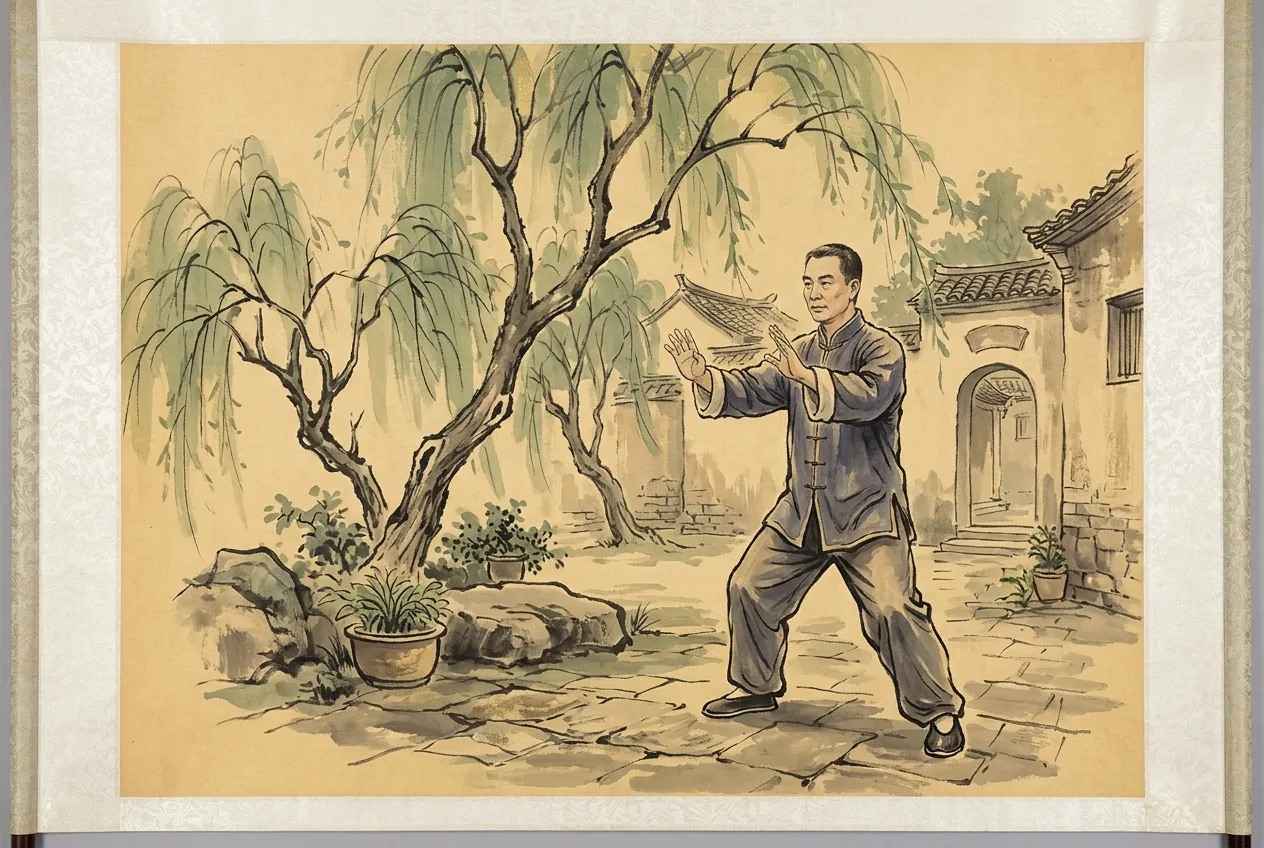 The Village Today — tai chi history illustration