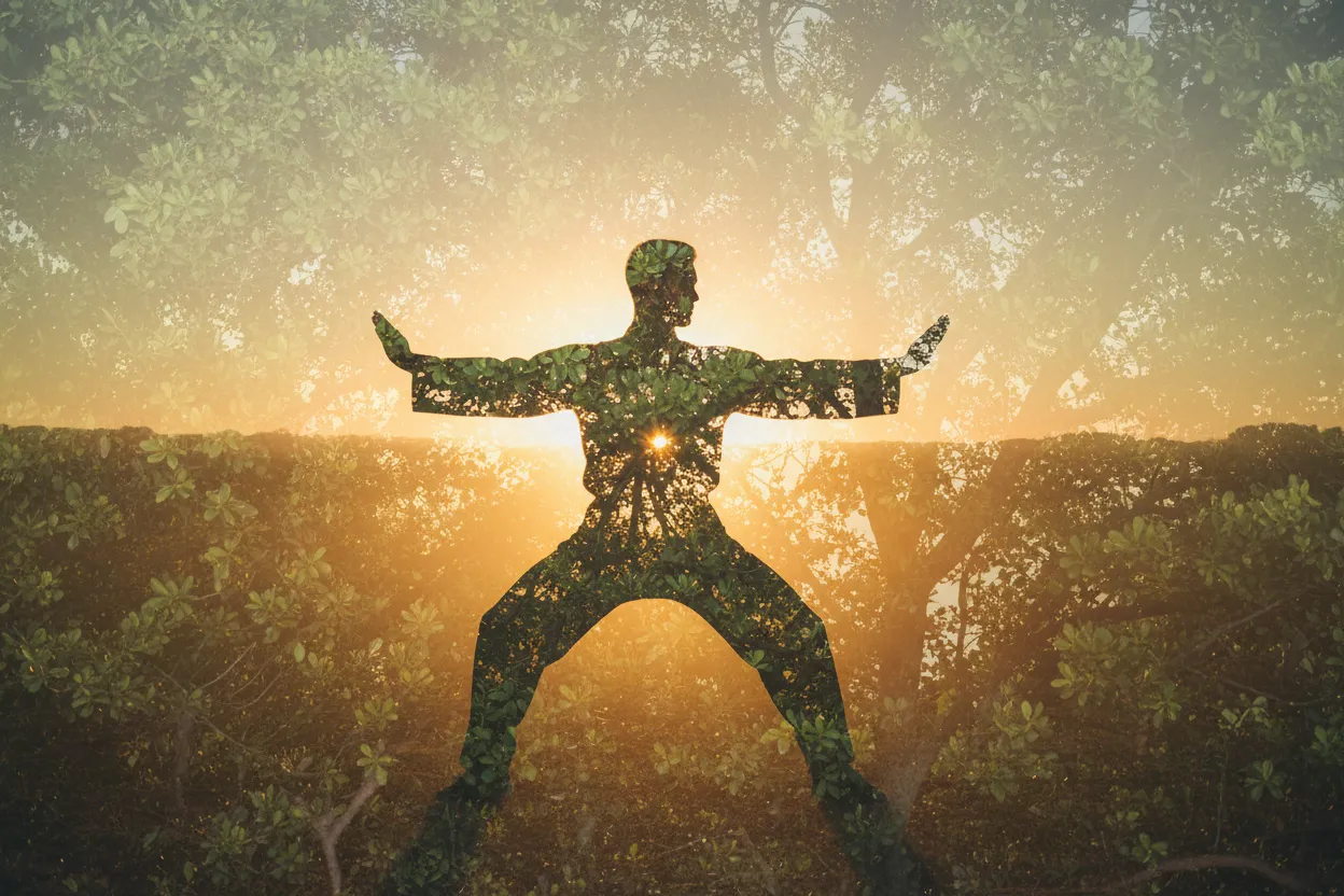 The Habit Architecture That Makes Daily Practice Work — tai chi practice illustration
