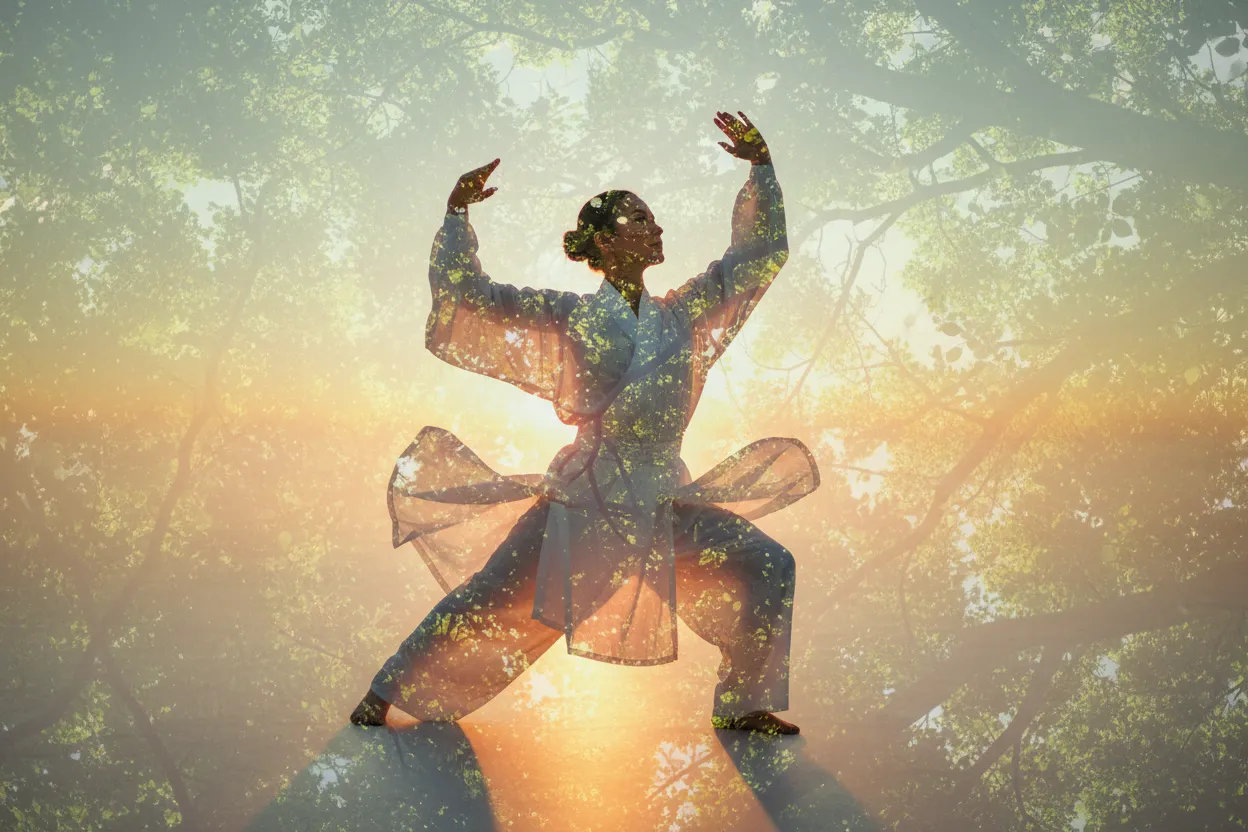 Health Benefits — tai chi practice illustration