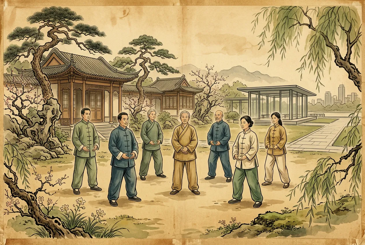 How Tai Chi Spread Globally — tai chi history illustration