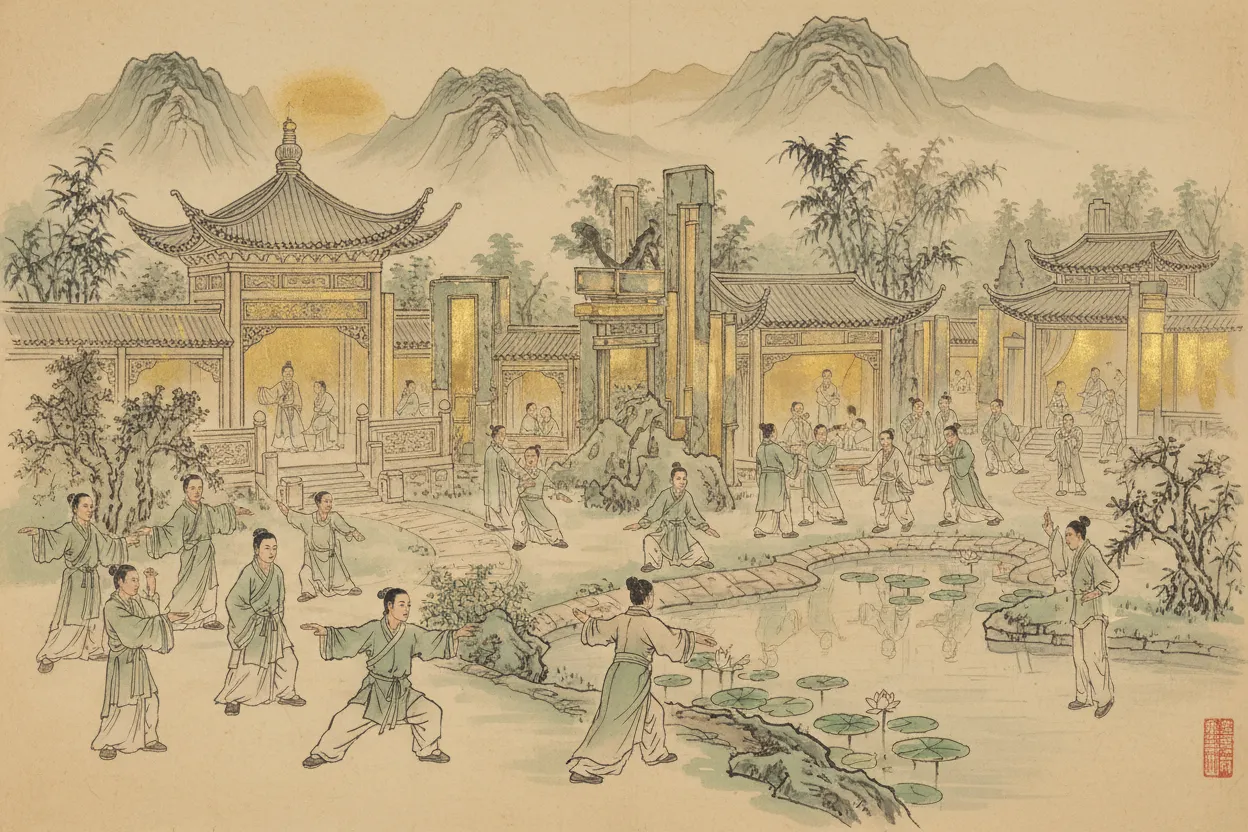 How Tai Chi Spread Globally — tai chi history illustration