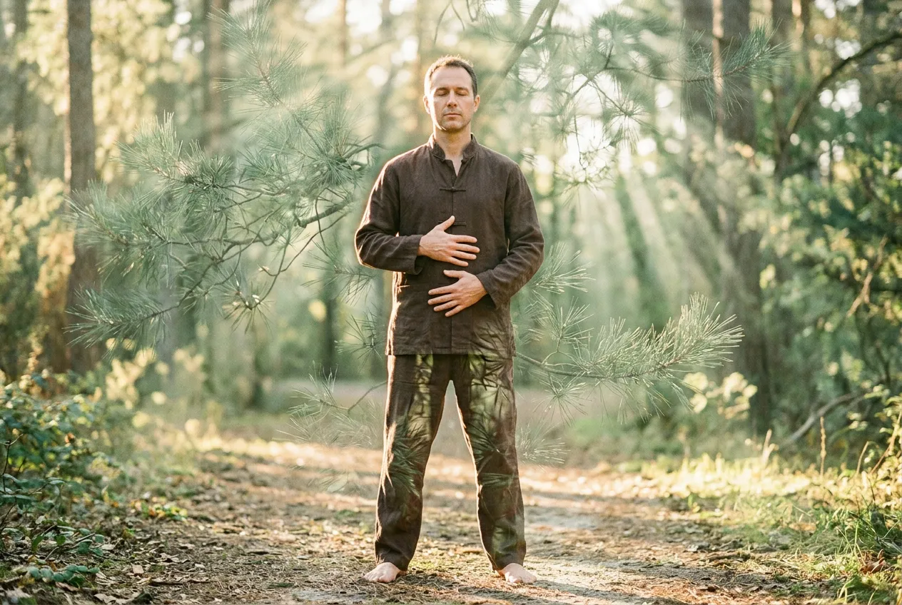 The Foundation: Diaphragmatic Breathing — tai chi practice illustration
