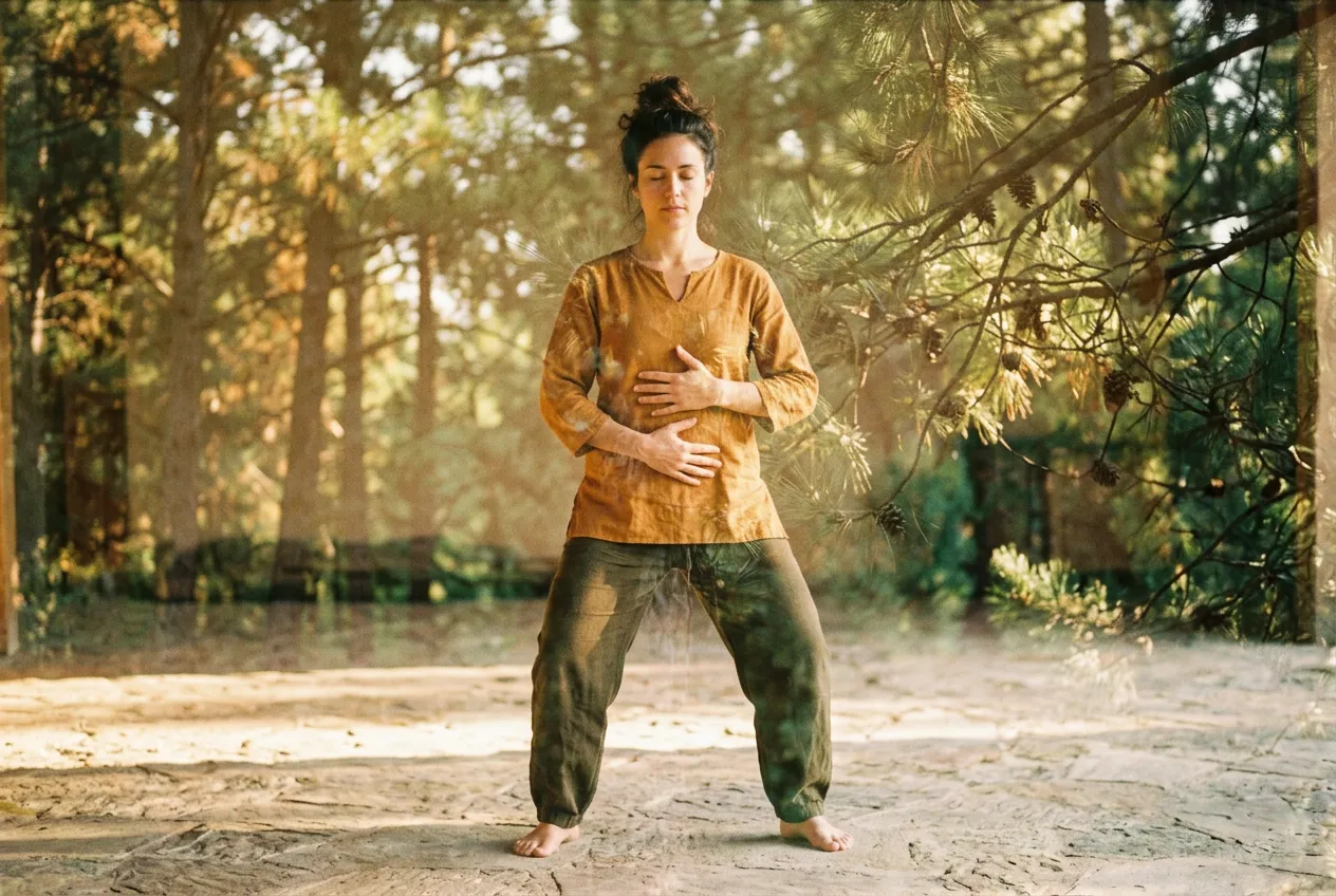 Reverse Abdominal Breathing — tai chi practice illustration