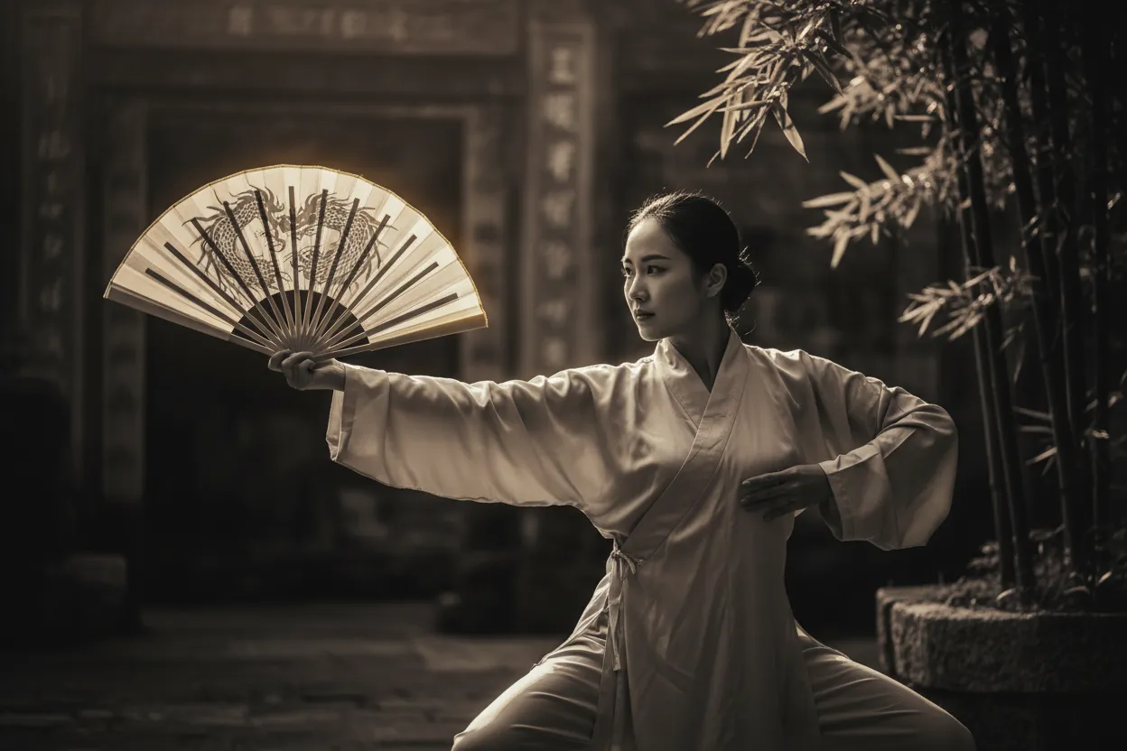 Common Fan Forms — tai chi forms illustration