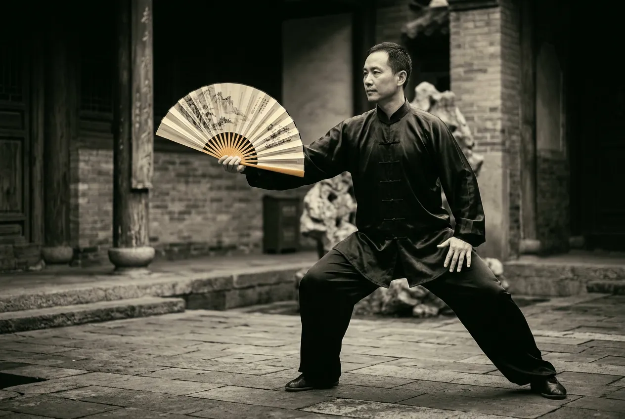 Common Fan Forms — tai chi forms illustration