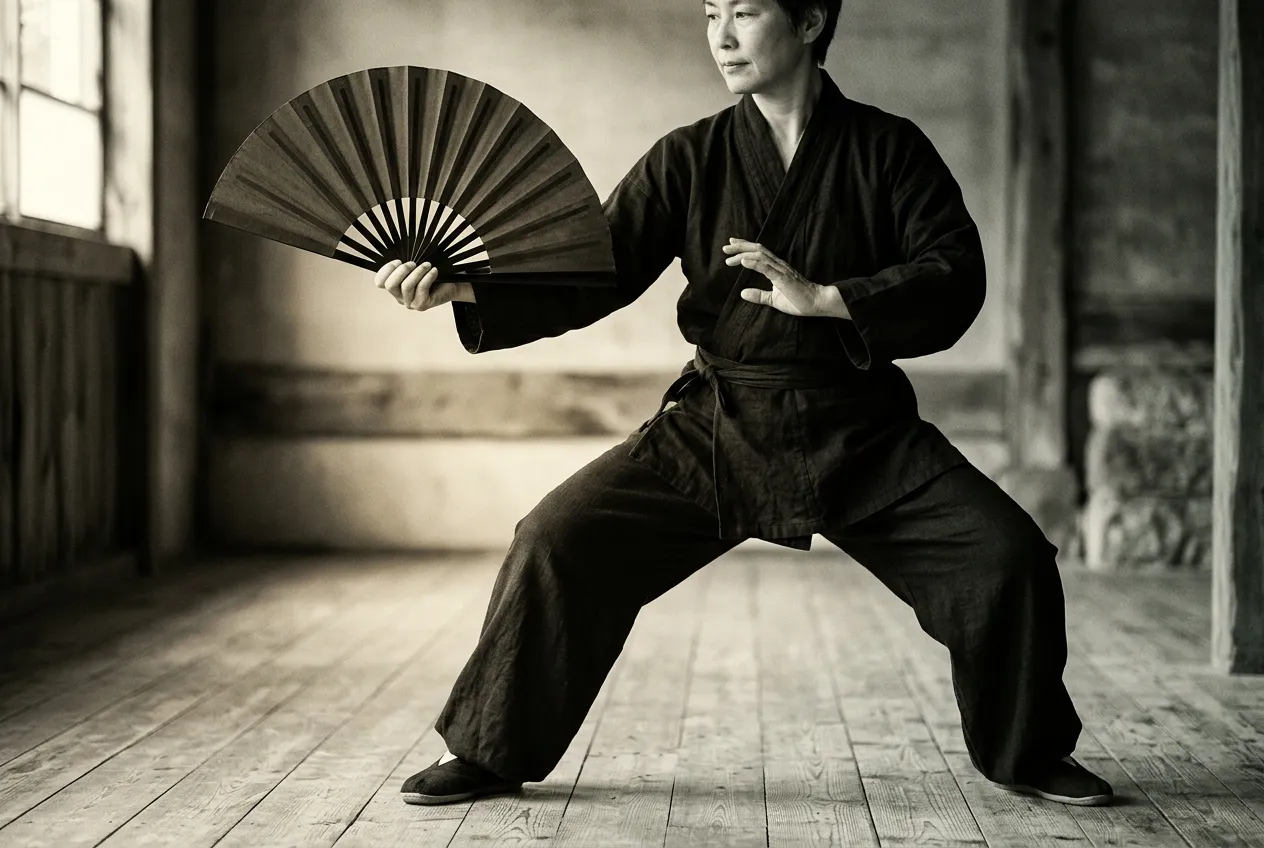 Performance Fan vs. Martial Fan — tai chi forms illustration