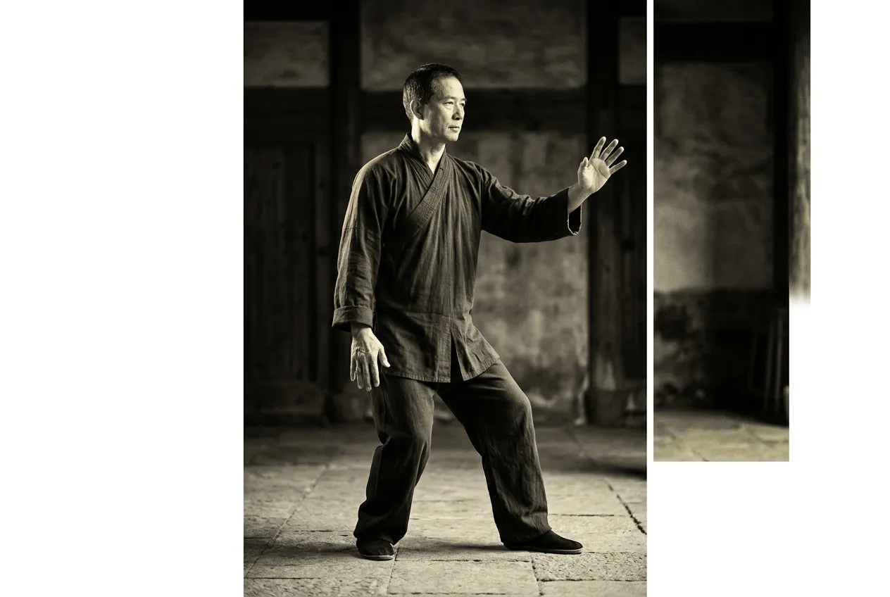White Crane Spreads Its Wings — tai chi forms illustration