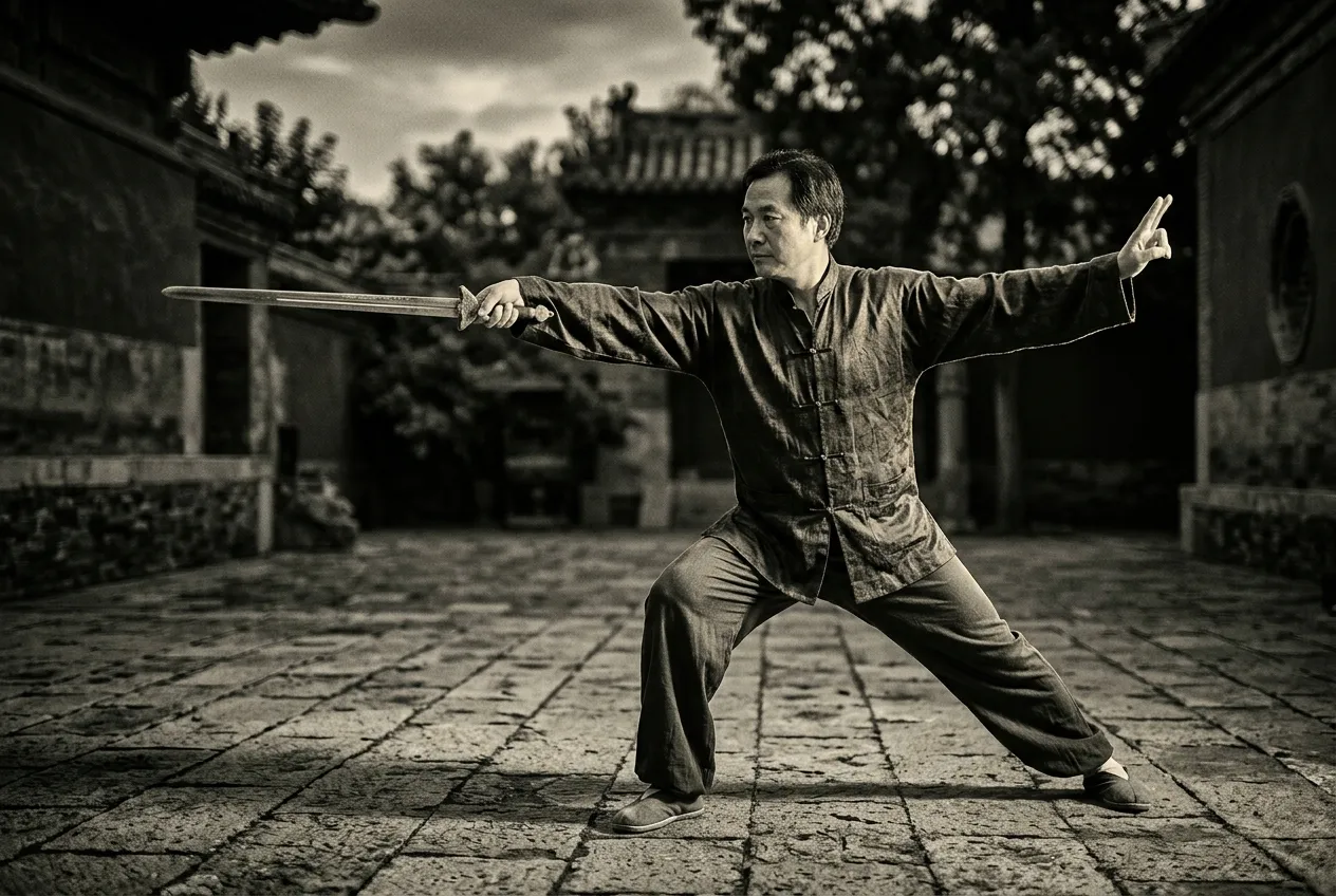 The Straight Sword (Jian) — tai chi forms illustration